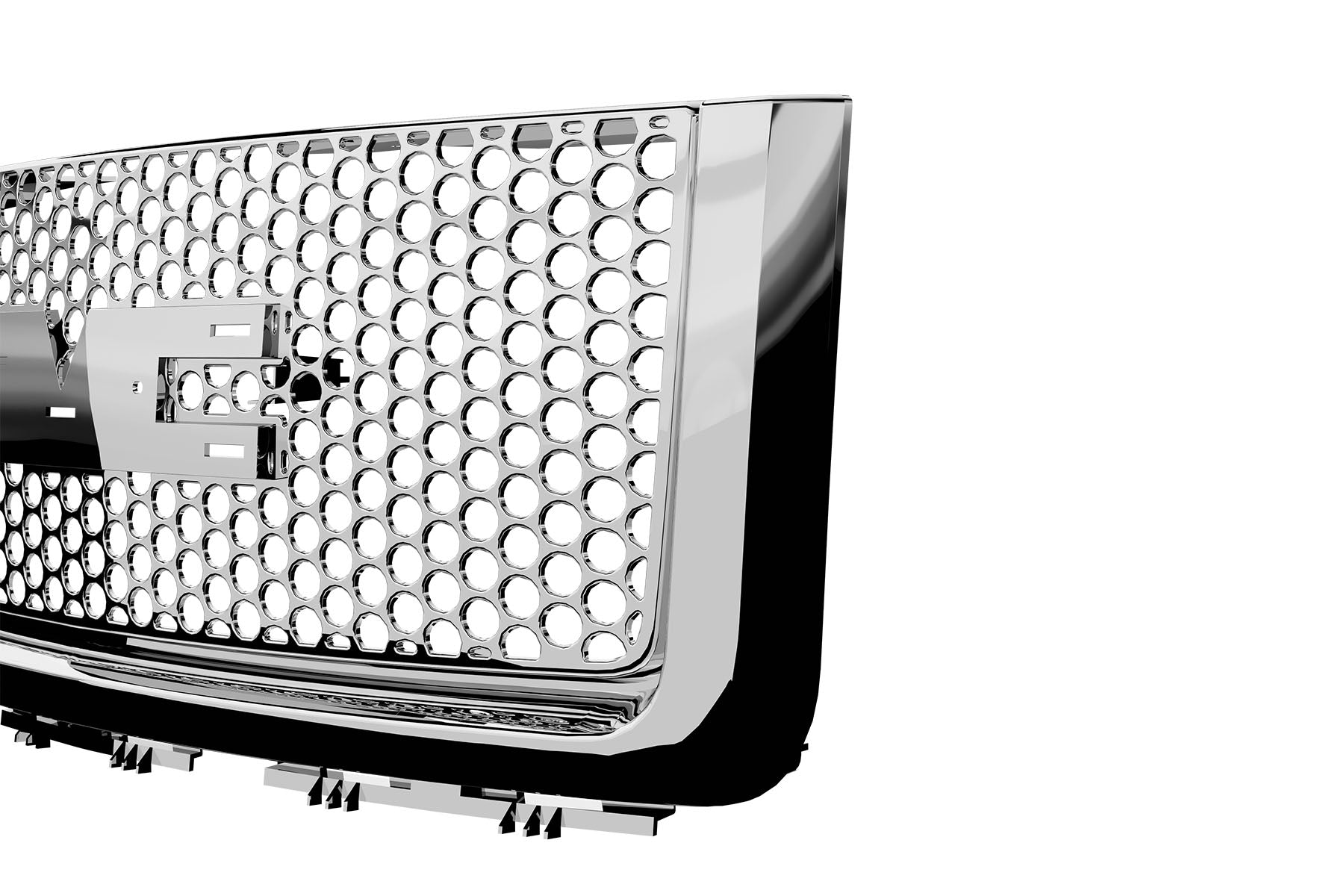 Premium ABS Chrome Round Hole Mesh Grille for GMC Sierra 1500 2007-2013 | Direct Fit & Emblem-Ready