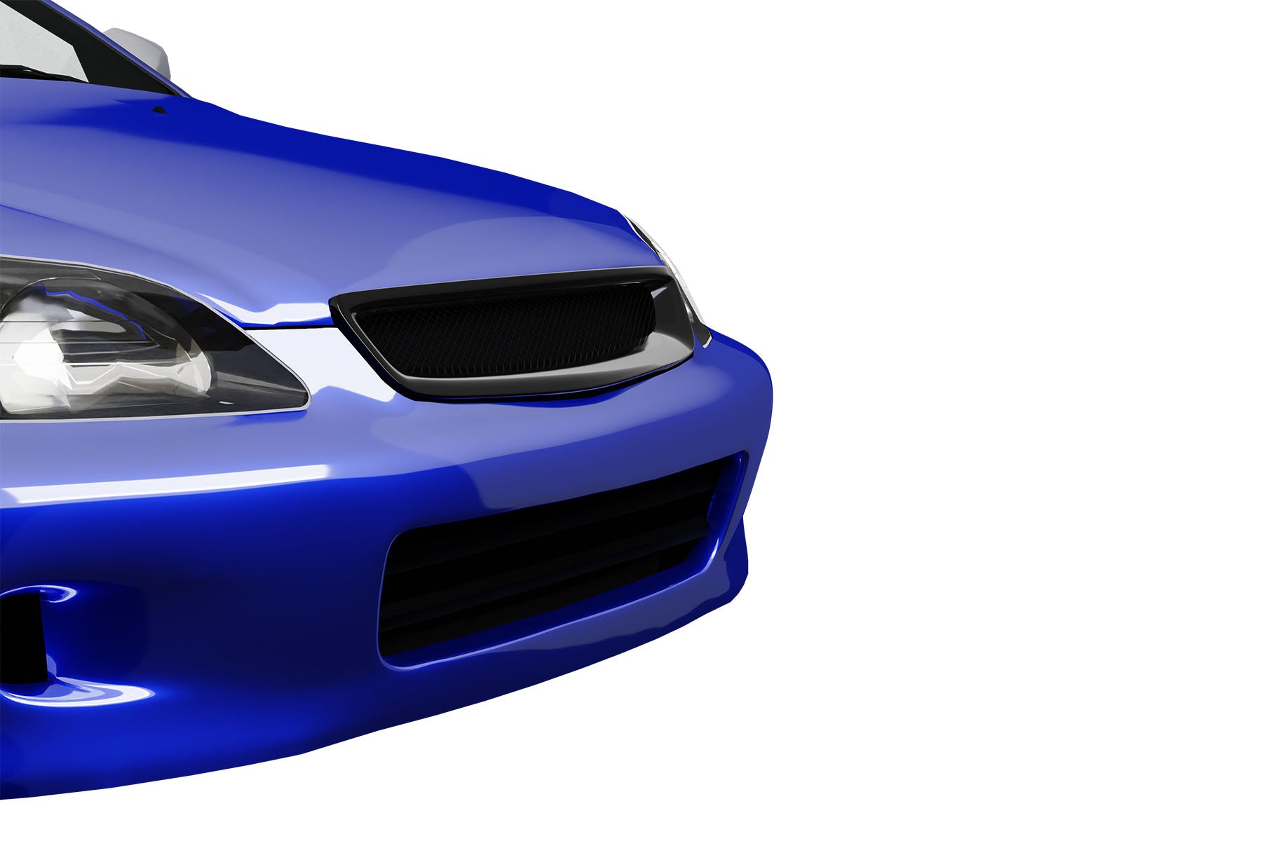 Premium Aluminum Gloss Black Mesh Grille for Honda Civic 1999-2000 | Direct Fit & UV-Resistant