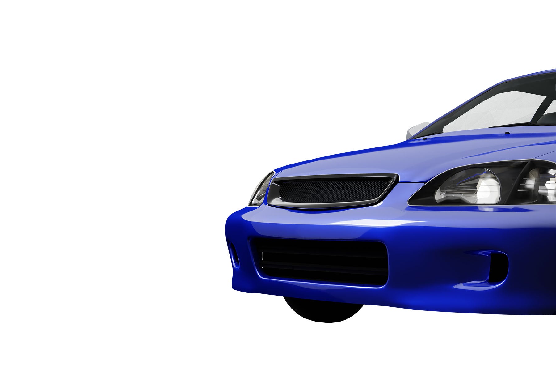 Premium Aluminum Gloss Black Mesh Grille for Honda Civic 1999-2000 | Direct Fit & UV-Resistant