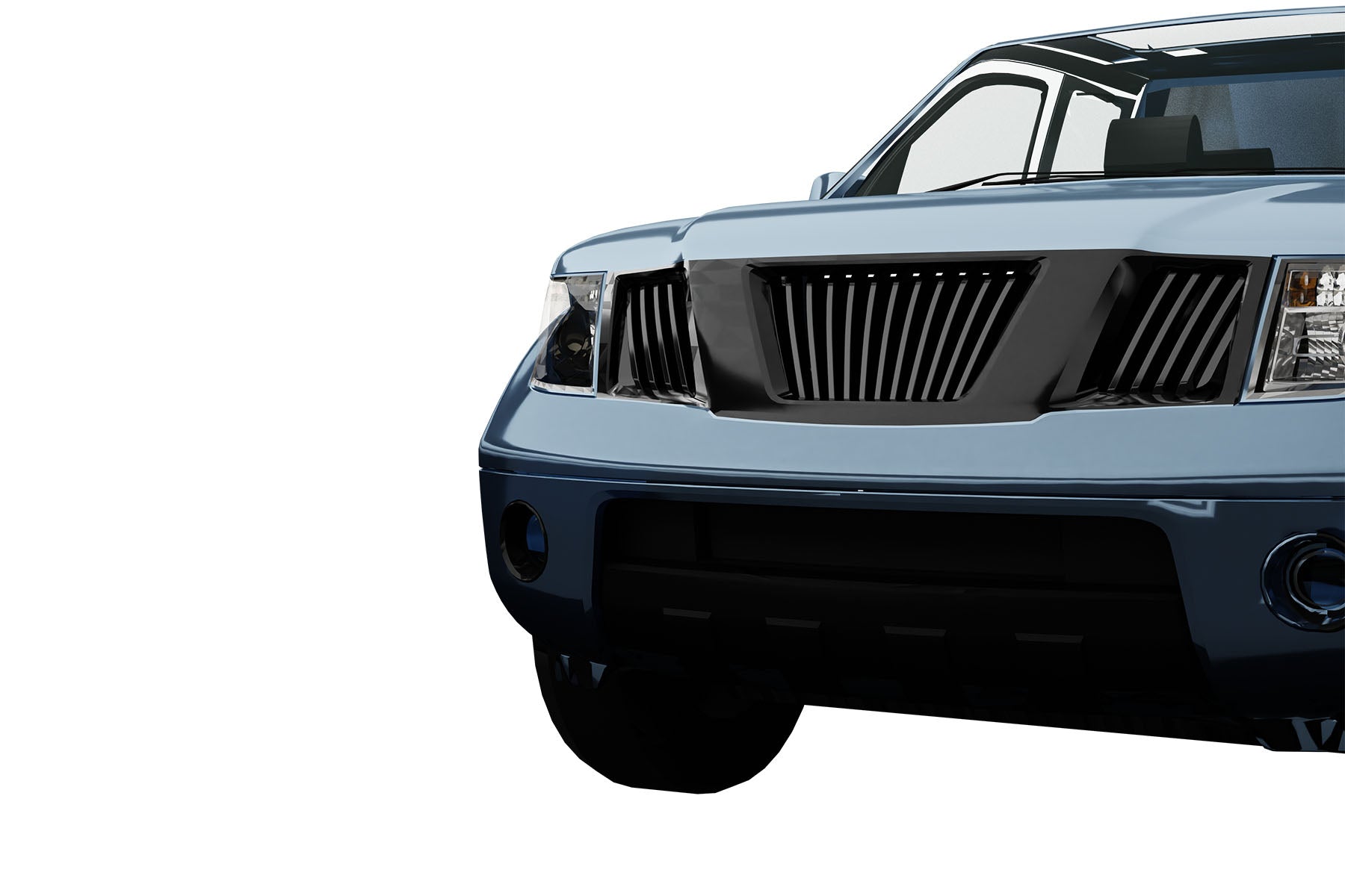 Premium ABS Gloss Black Vertical Grille for Nissan Frontier/Pathfinder 2005-2008 | Direct Fit & UV-Resistant