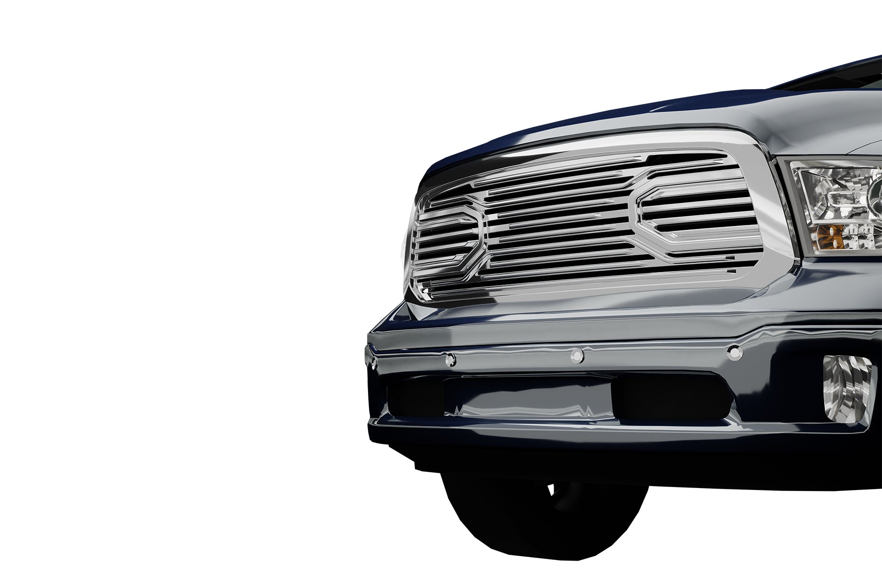 Premium ABS Chrome Big Horn Style Grille for 2013-2018 Dodge Ram 1500 | Direct Fit & UV-Resistant