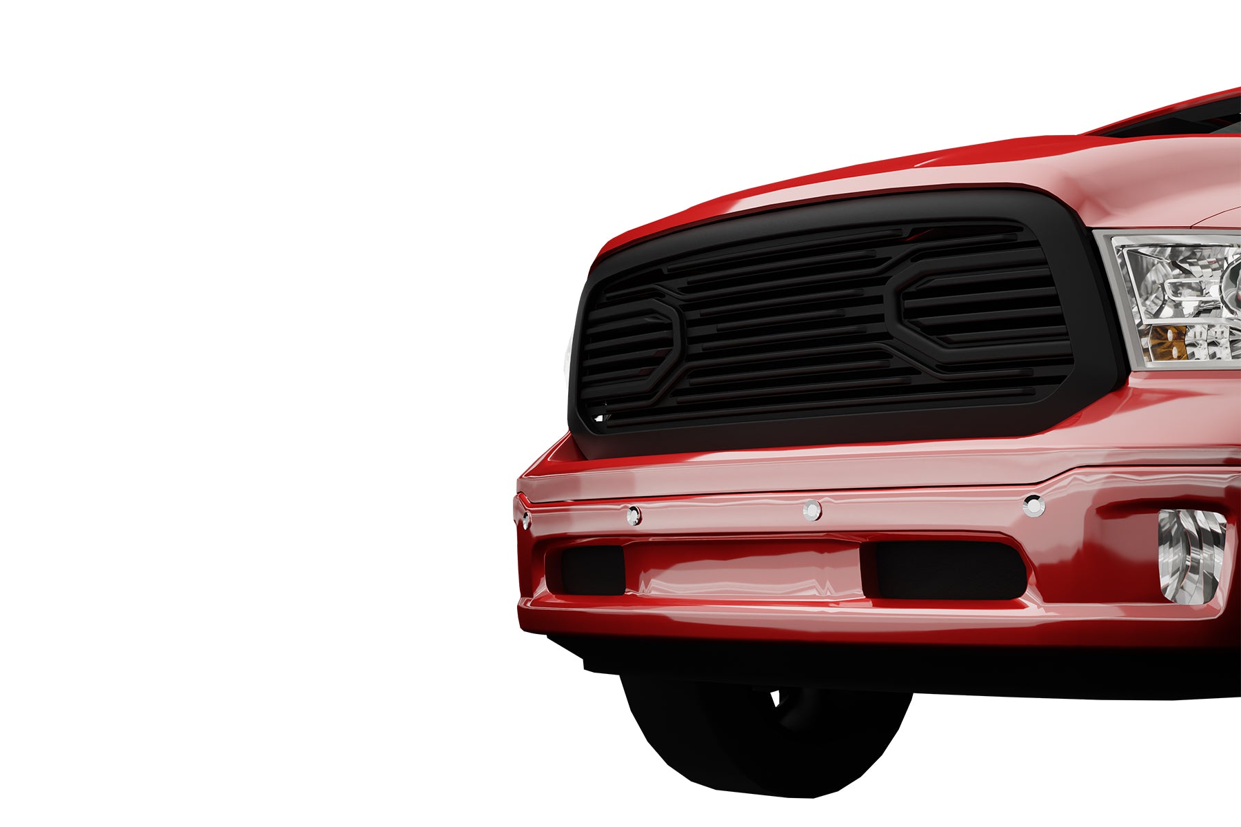 Premium ABS Matte Black Big Horn Style Grille for 2013-2018 Dodge Ram 1500 | Direct Fit & UV-Resistant