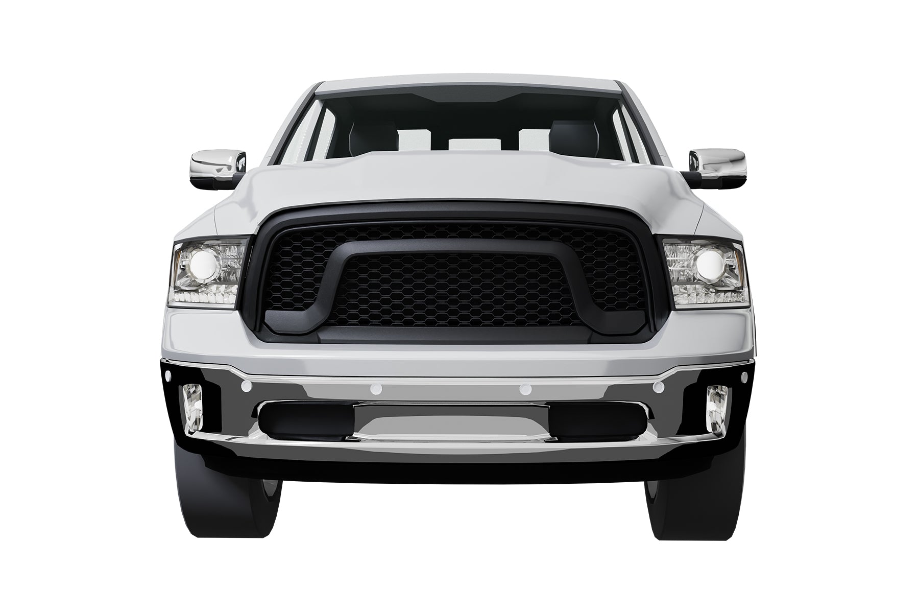 Premium ABS Matte Black Rebel Style Honeycomb Mesh Grille for Ram 1500 2013-2022 Classic | Direct Fit & UV-Resistant
