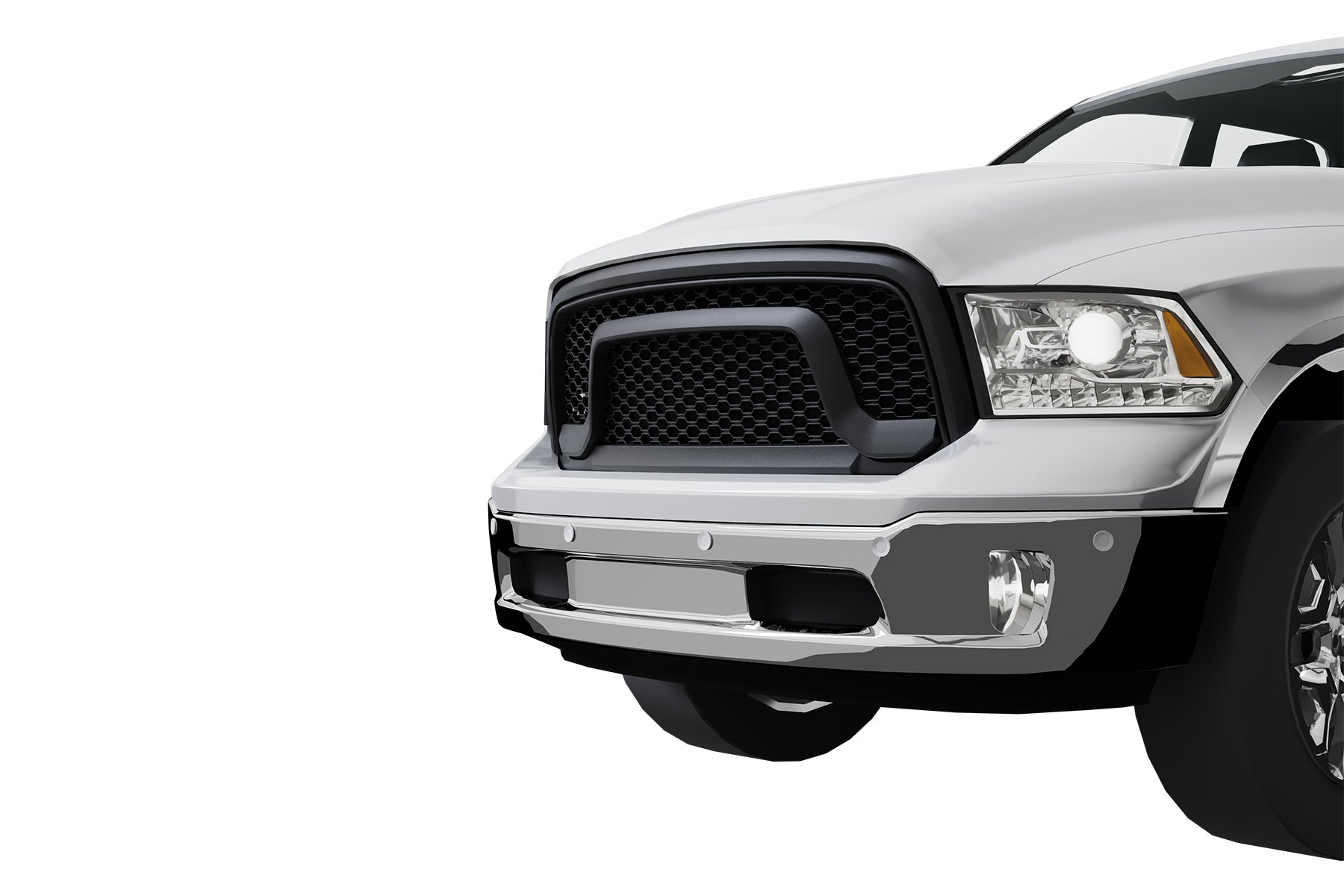 Premium ABS Matte Black Rebel Style Honeycomb Mesh Grille for Ram 1500 2013-2022 Classic | Direct Fit & UV-Resistant