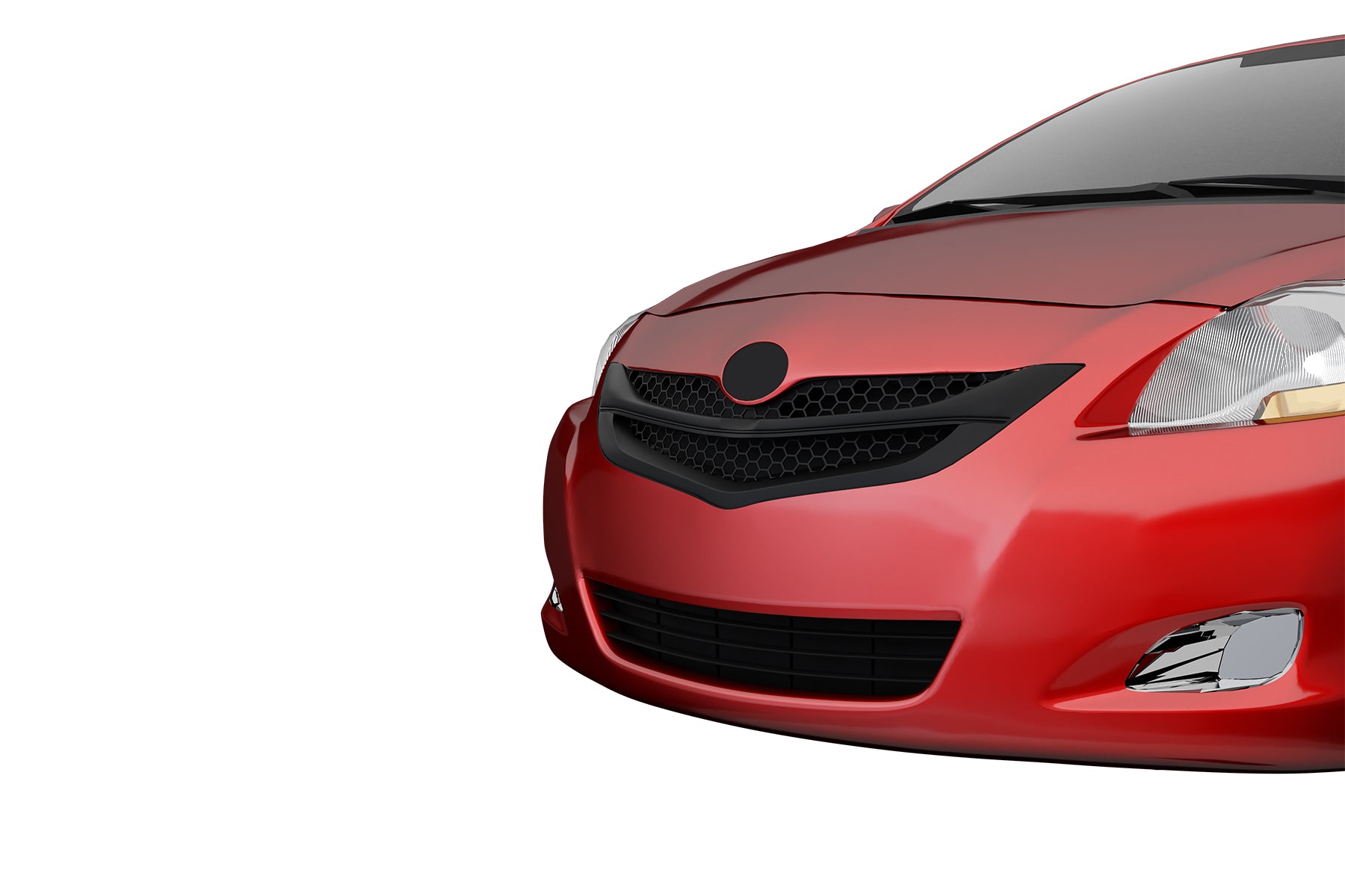 Premium ABS Matte Black Honeycomb Mesh Grille for Toyota Yaris 2007-2009 | Direct Fit & UV-Resistant