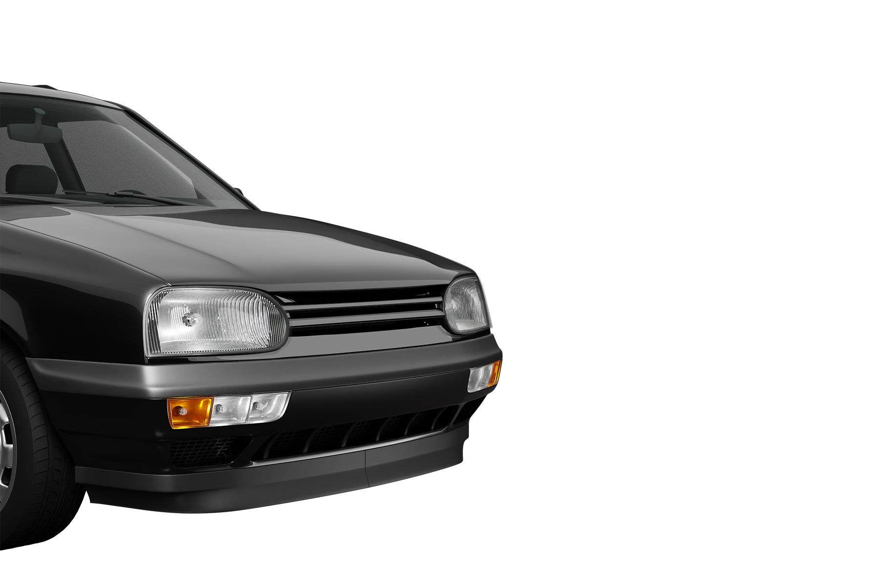Premium ABS Gloss Black Euro Sport Grille for 1993-1998 VW Golf/GTI & 1995-1999 Cabrio | Direct Fit & UV-Resistant