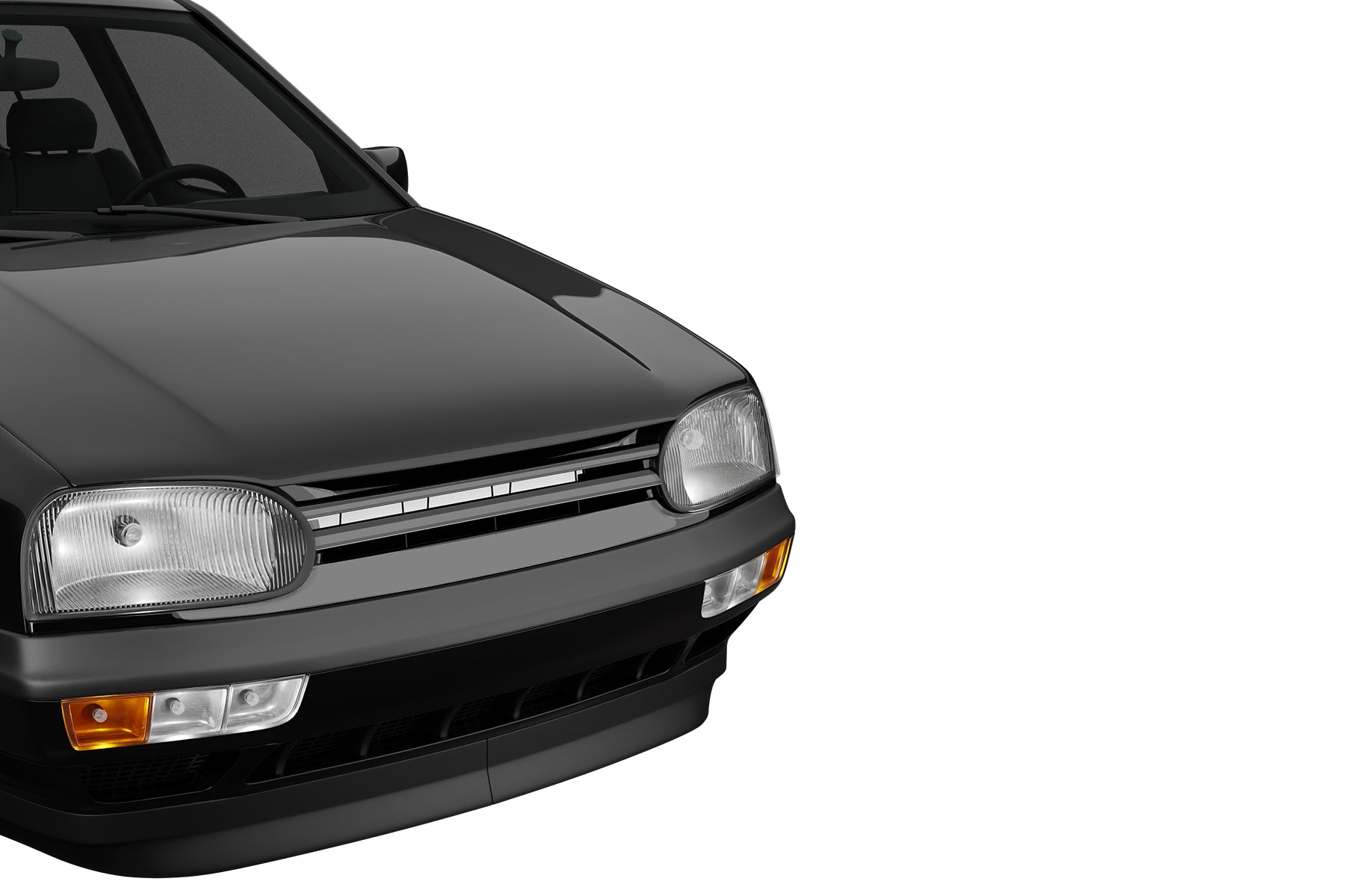 Premium ABS Gloss Black Euro Sport Grille for 1993-1998 VW Golf/GTI & 1995-1999 Cabrio | Direct Fit & UV-Resistant