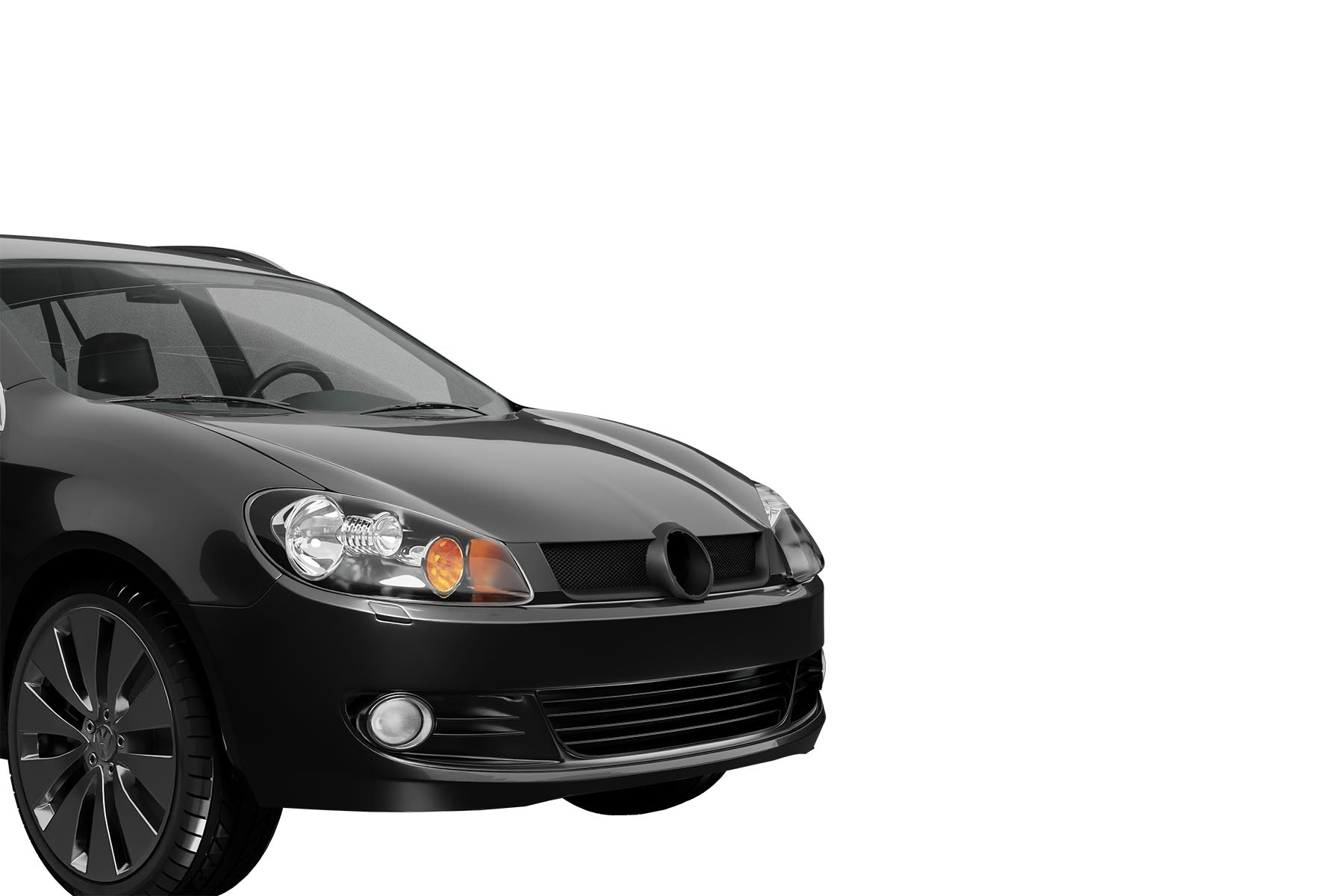 Premium Aluminum Matte Black Sport Mesh Grille for Volkswagen Rabbit 2006-2009 | Direct Fit & UV-Resistant