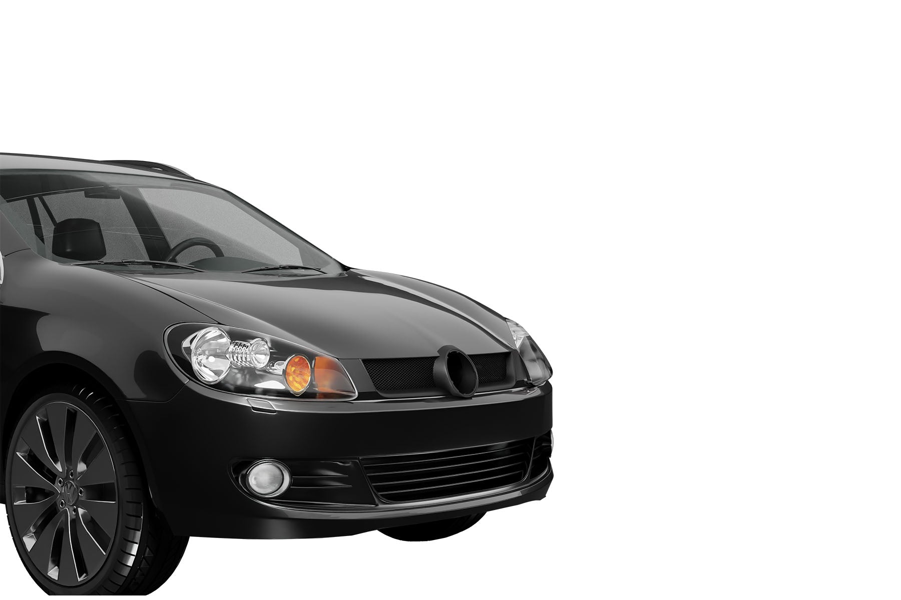 Premium Aluminum Gloss Black Mesh Grille for Volkswagen Rabbit 2006-2009 | Direct Fit & LED-Ready